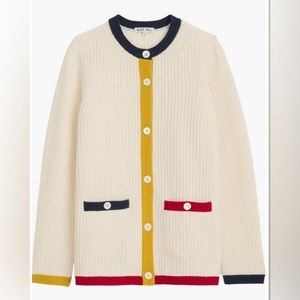 Alex Mill Minnie Trim Merino Wool Cardigan Sz M NWOT